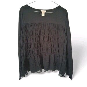 Sundance L Top Ruched Textured Lined Flowy Fairy Grunge Whimsigoth Preppy